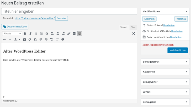 Alter WordPress Editor