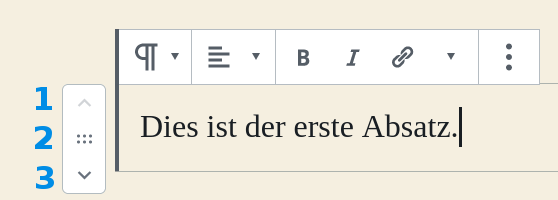 Gutenberg Block im Editor verschieben