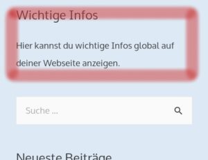 Text Windget in der Sidebar