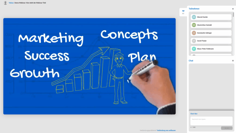 Der Webinar Raum ist das Herzst&uuml;ck von Webinaris