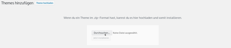 WordPress Theme Upload