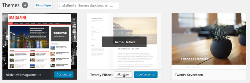 Zwischen mehreren WordPress Themes wechseln